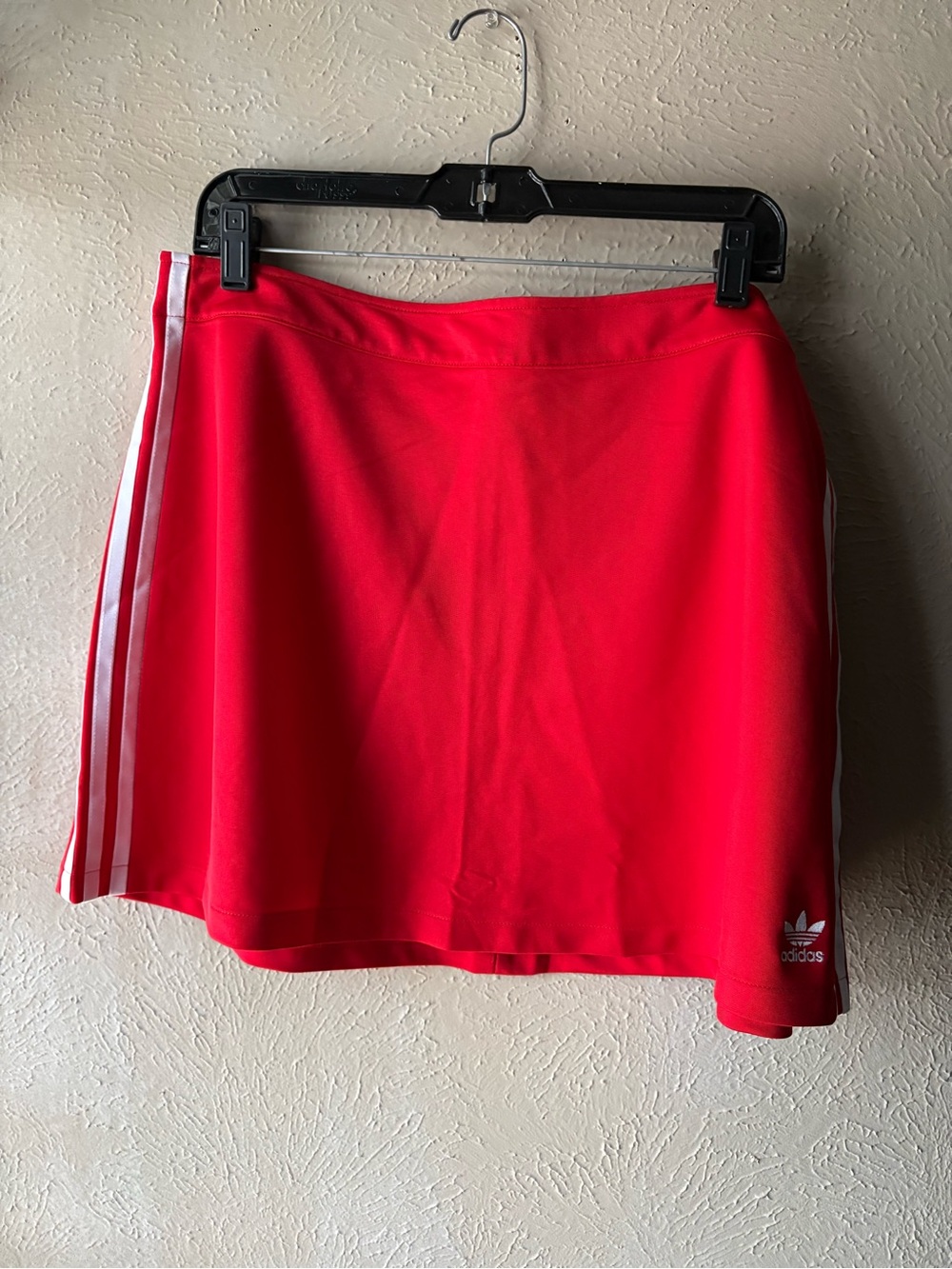 adidas Red Women's Athletic Skort with White Side Stripes